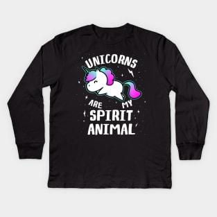 Unicorns Are My Spirit Animal Kids Long Sleeve T-Shirt